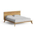 Naturale / Noce / Nero / Cuoio – Letto a piattaforma con testiera alta, King, 2 persone