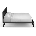 Naturale / Noce / Nero / Cuoio – Letto a piattaforma con testiera alta, King, 2 persone