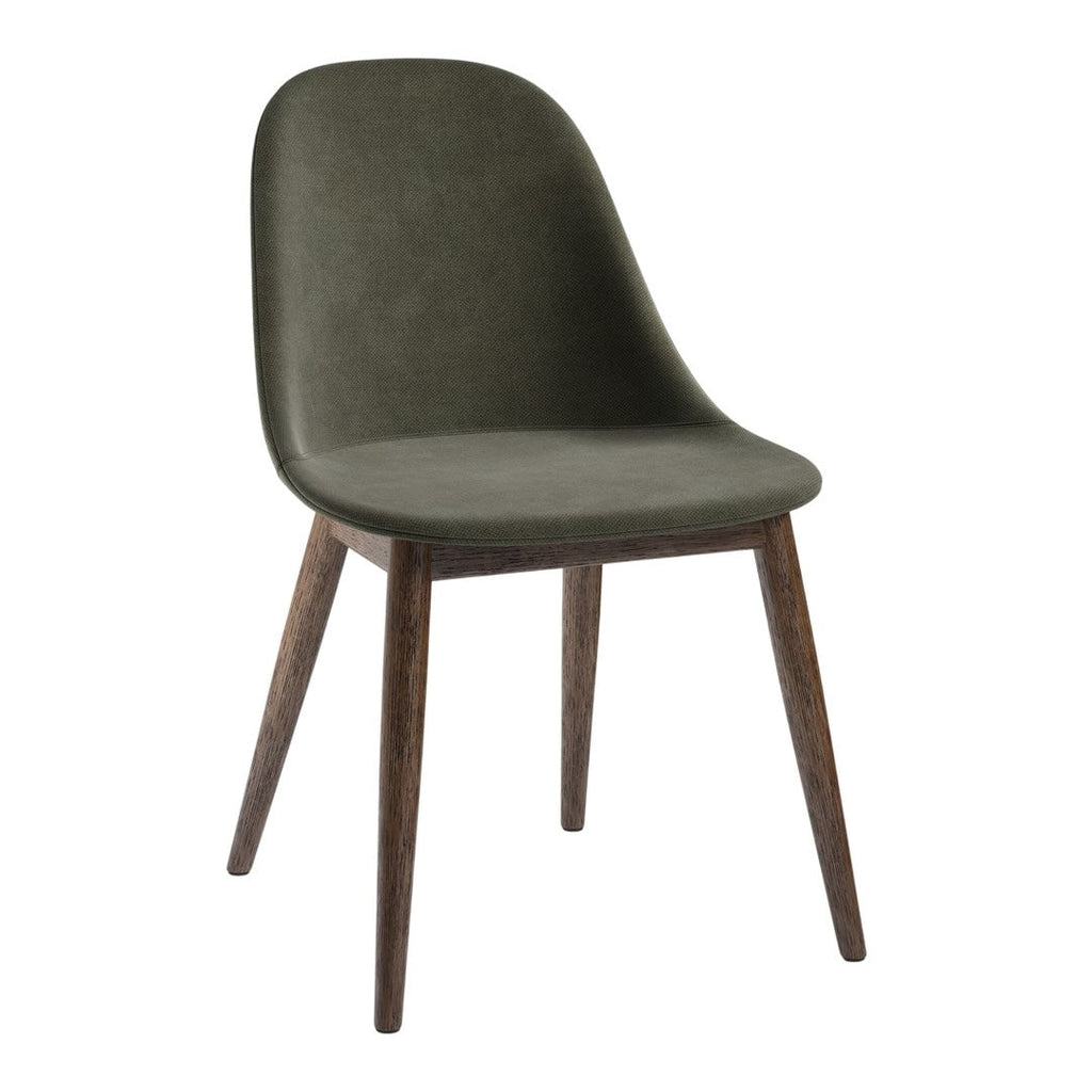 Sedia da pranzo moderna nordica completamente imbottita con braccioli curvati all'esterno e schienale alto per sala da pranzo