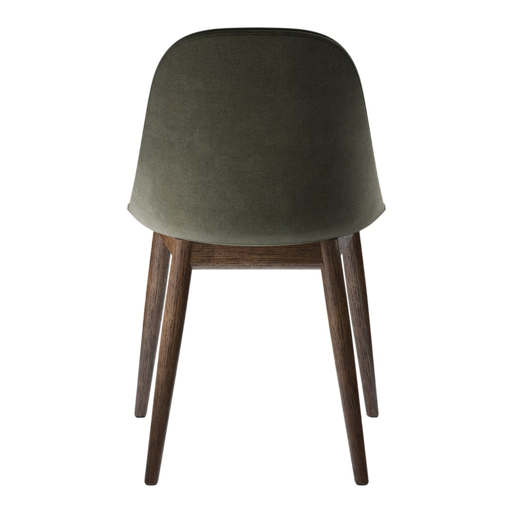 Sedia da pranzo moderna nordica completamente imbottita con braccioli curvati all'esterno e schienale alto per sala da pranzo