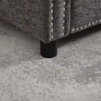 Divanetto 2 posti in ciniglia grigio/beige con tasche portaoggetti