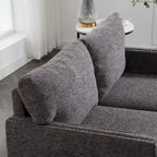 Divanetto 2 posti in ciniglia grigio/beige con tasche portaoggetti