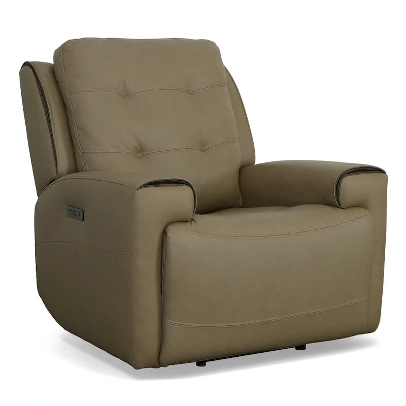Poltrona reclinabile elettrica con poggiatesta elettrico, seduta singola, colore carbone/cachi