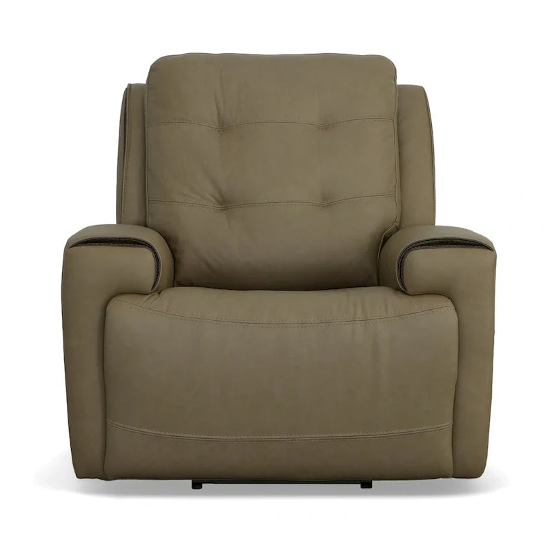 Poltrona reclinabile elettrica con poggiatesta elettrico, seduta singola, colore carbone/cachi