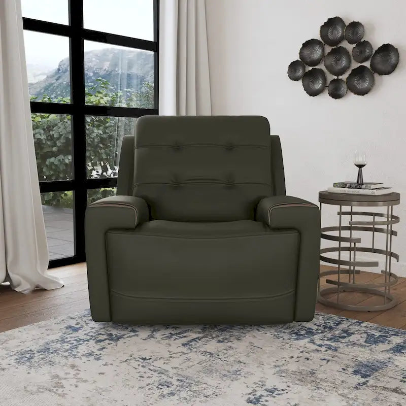 Poltrona reclinabile elettrica con poggiatesta elettrico, seduta singola, colore carbone/cachi