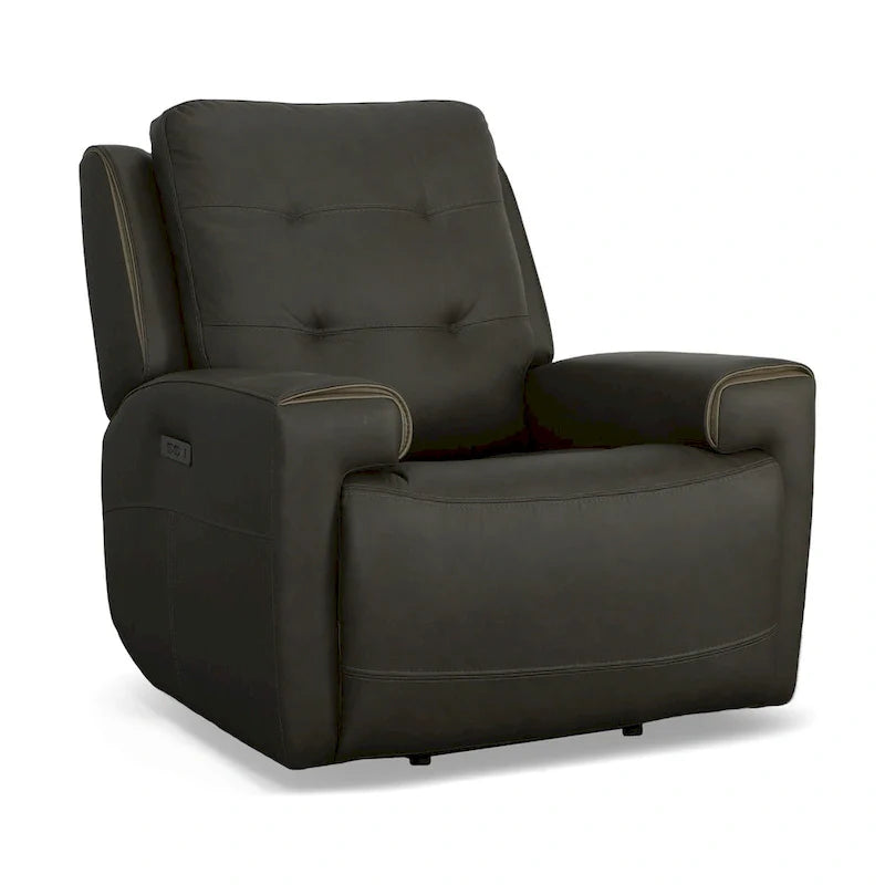 Poltrona reclinabile elettrica con poggiatesta elettrico, seduta singola, colore carbone/cachi