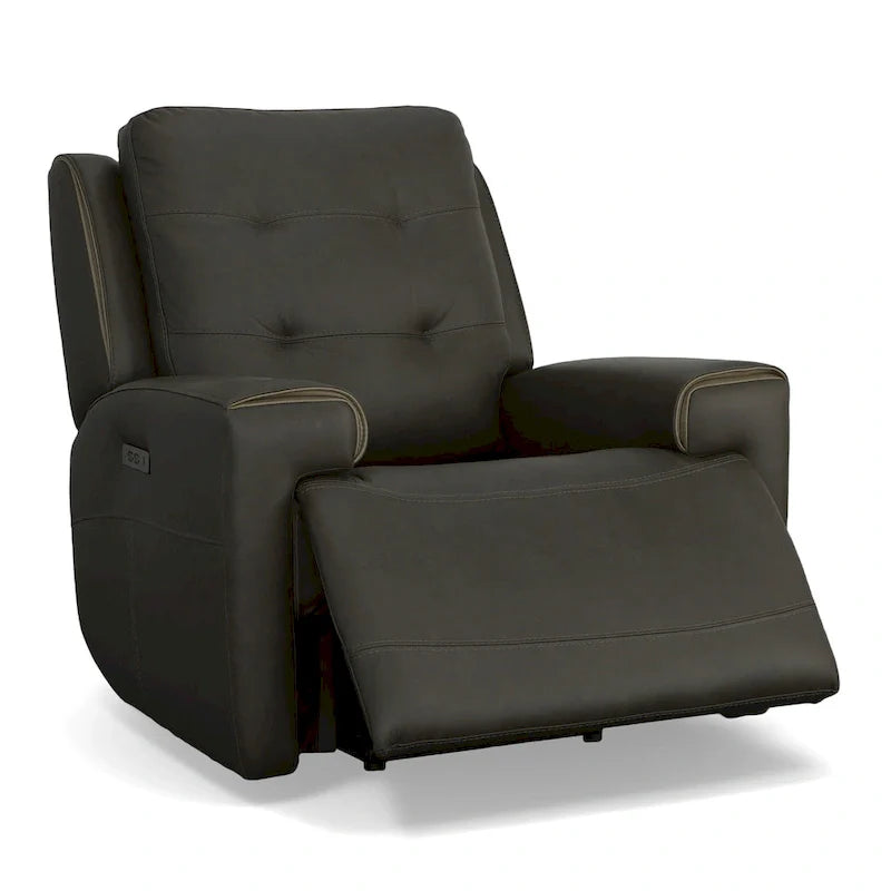 Poltrona reclinabile elettrica con poggiatesta elettrico, seduta singola, colore carbone/cachi