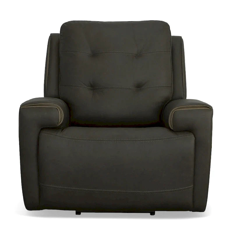 Poltrona reclinabile elettrica con poggiatesta elettrico, seduta singola, colore carbone/cachi