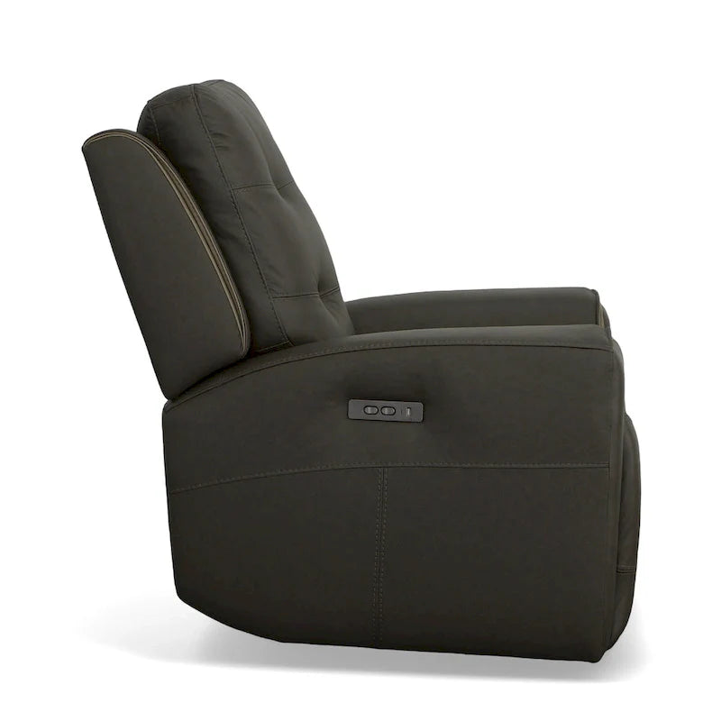 Poltrona reclinabile elettrica con poggiatesta elettrico, seduta singola, colore carbone/cachi