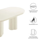 Tavolo da pranzo ovale, bianco/nero, effetto cemento, 6-8 posti