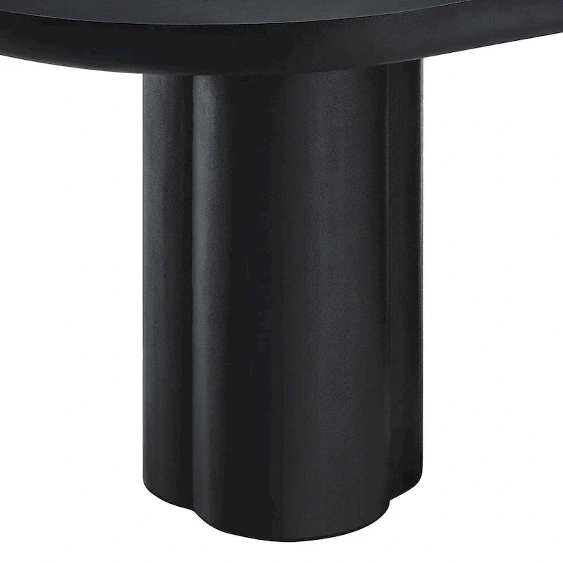 Tavolo da pranzo ovale, bianco/nero, effetto cemento, 6-8 posti