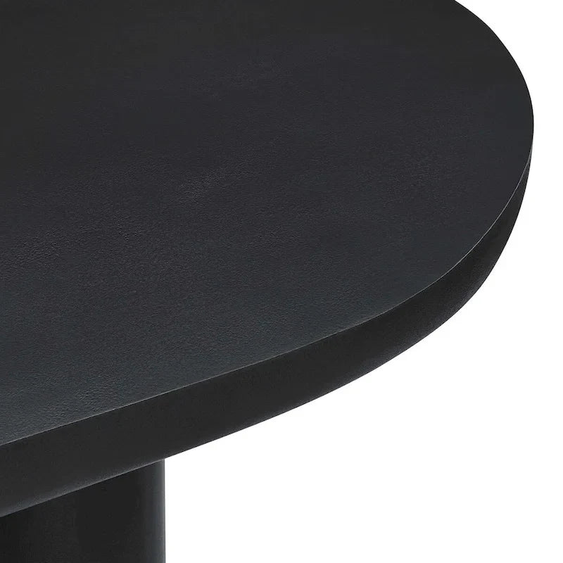 Tavolo da pranzo ovale, bianco/nero, effetto cemento, 6-8 posti