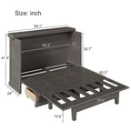 Letto a scomparsa Queen bianco/grigio con armadio e contenitore, 1 persona