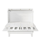 Letto a scomparsa Queen bianco/grigio con armadio e contenitore, 1 persona