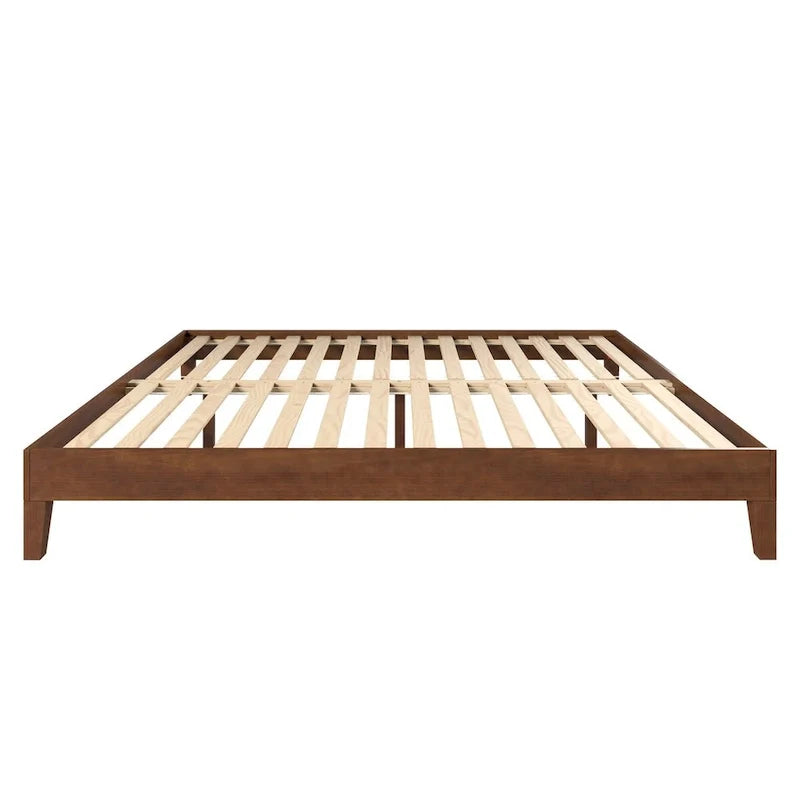 Letto a piattaforma King marrone, pino massello, singolo