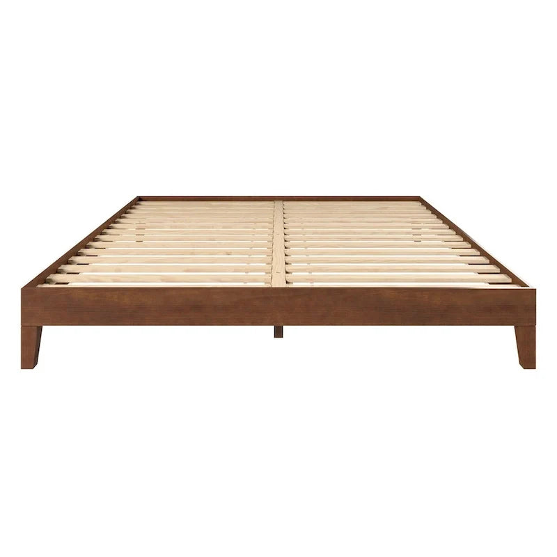 Letto a piattaforma King marrone, pino massello, singolo