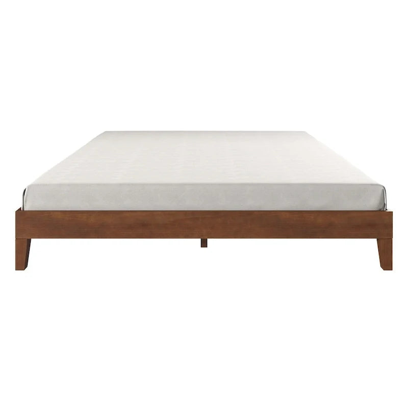 Letto a piattaforma King marrone, pino massello, singolo