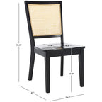 Sedia da pranzo Black Rattan Back, set da 2