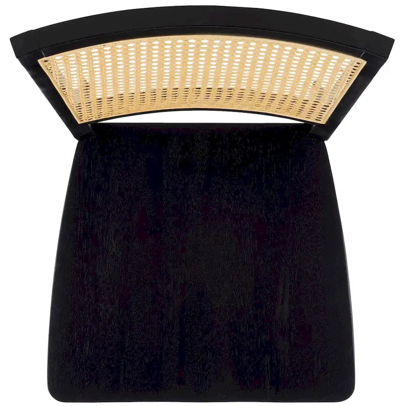 Sedia da pranzo Black Rattan Back, set da 2