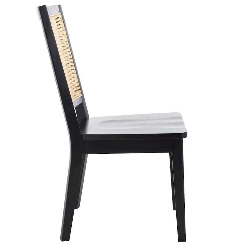 Sedia da pranzo Black Rattan Back, set da 2