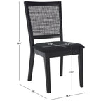Sedia da pranzo Black Rattan Back, set da 2