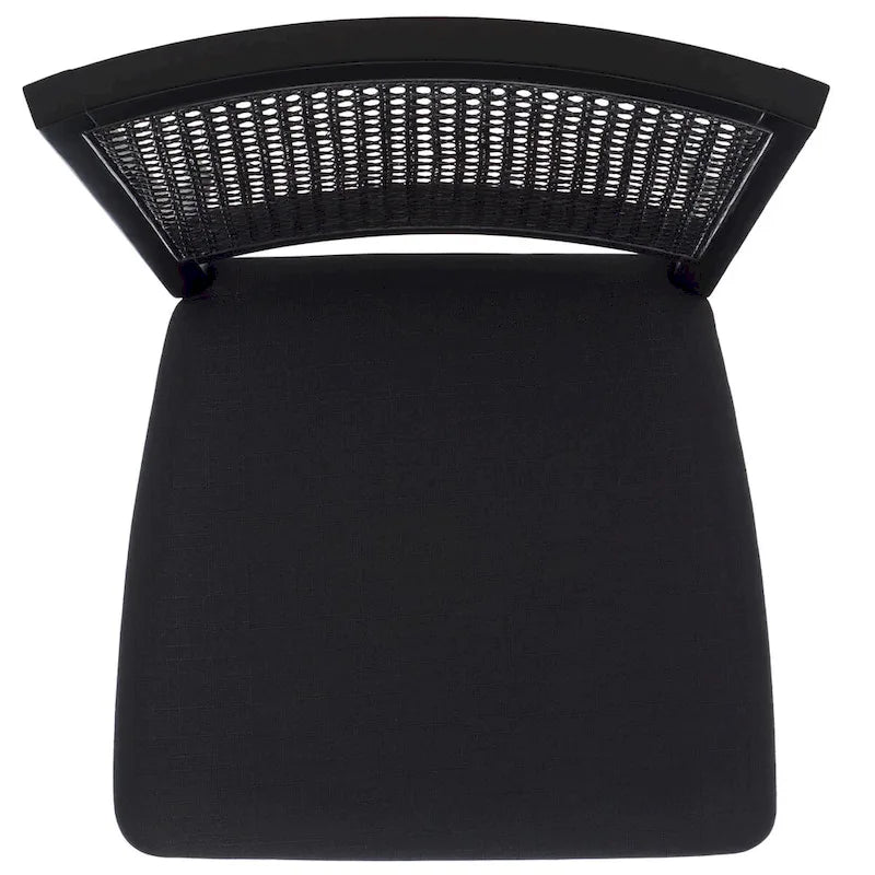 Sedia da pranzo Black Rattan Back, set da 2