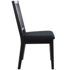 Sedia da pranzo Black Rattan Back, set da 2
