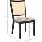 Sedia da pranzo Black Rattan Back, set da 2