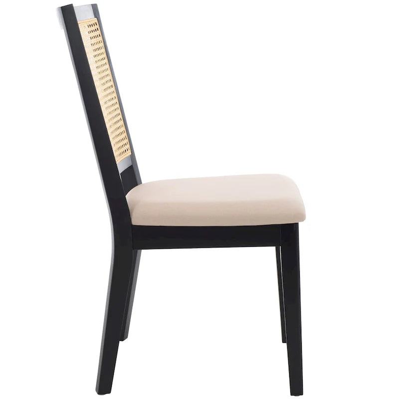 Sedia da pranzo Black Rattan Back, set da 2