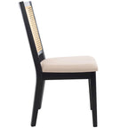 Sedia da pranzo Black Rattan Back, set da 2