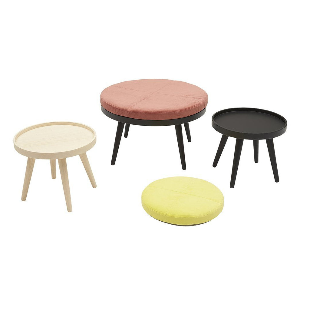 Tavolino Pouf Moderno Multifunzionale Imbottito e in Legno con Cuscino Rimovibile 3-in-1 per Soggiorno