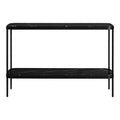 Consolle in marmo nero minimalista e acciaio con venature in pietra naturale per ingresso