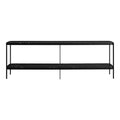 Consolle Lunga e Bassa in Marmo Nero e Acciaio in Stile Architettonico Minimalista con una Drammatica Presenza Lineare per il Soggiorno