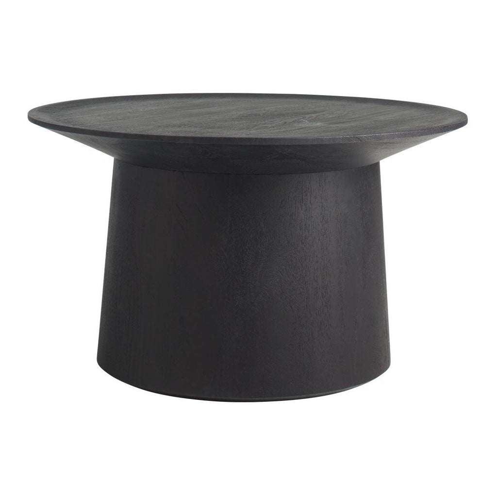 Tavolino da caffè moderno minimalista in legno di acacia annerito con bordo smussato per salotto