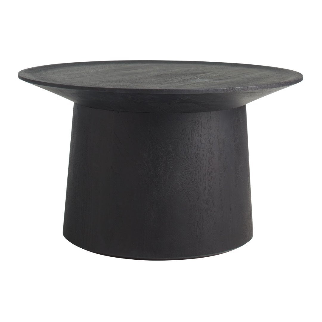 Tavolino da caffè moderno minimalista in legno di acacia annerito con bordo smussato per salotto