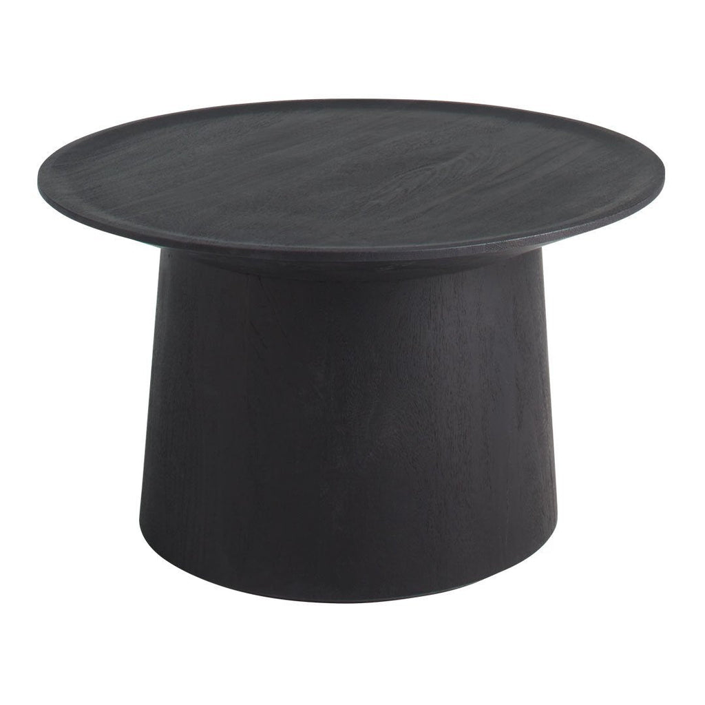 Tavolino da caffè moderno minimalista in legno di acacia annerito con bordo smussato per salotto