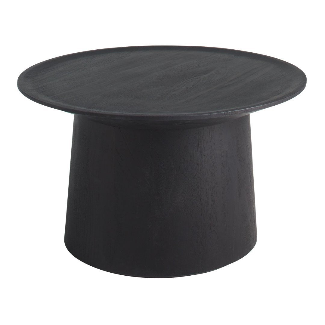 Tavolino da caffè moderno minimalista in legno di acacia annerito con bordo smussato per salotto