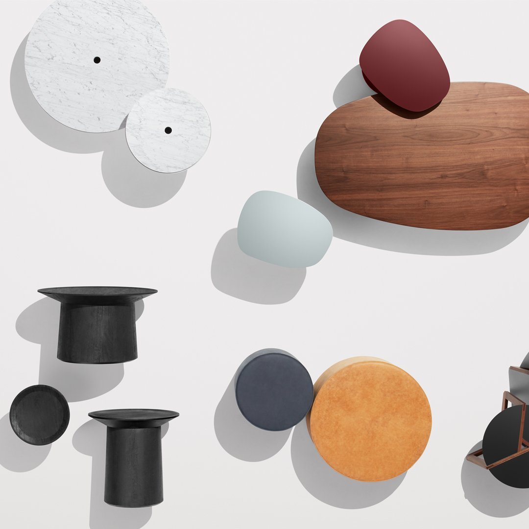 Tavolino da caffè moderno minimalista in legno di acacia annerito con bordo smussato per salotto