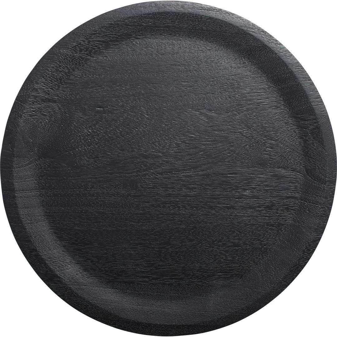 Tavolino da caffè moderno minimalista in legno di acacia annerito con bordo smussato per salotto