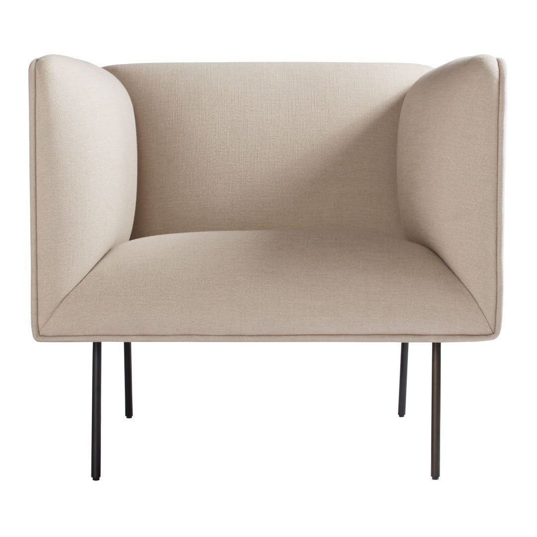 Poltrona lounge alta, moderna ed elegante, in velluto, con gambe in tubolare d'acciaio annerito per il soggiorno