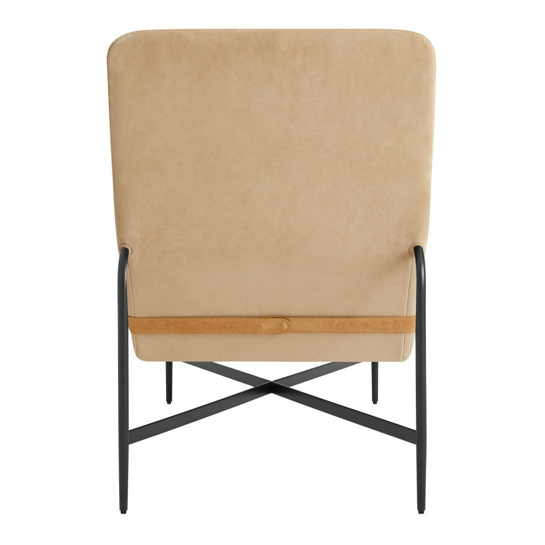 Chaise longue contemporanea industriale in pelle e acciaio con cuscino lombare scorrevole per soggiorno