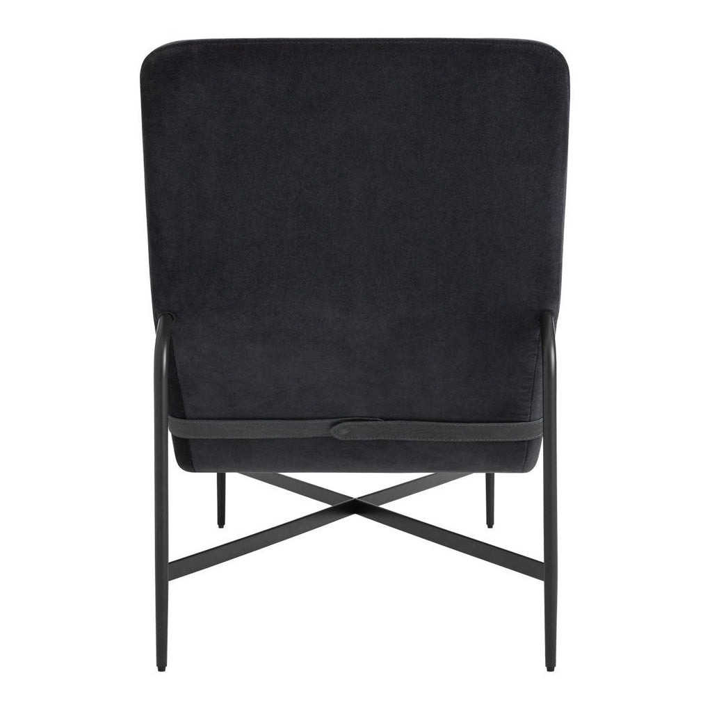 Chaise longue contemporanea industriale in pelle e acciaio con cuscino lombare scorrevole per soggiorno