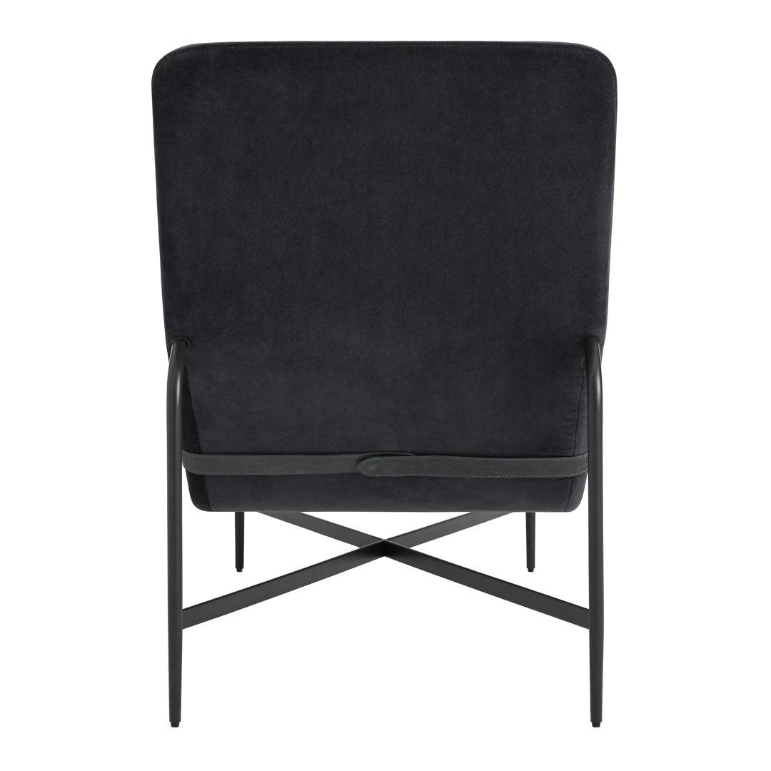 Chaise longue contemporanea industriale in pelle e acciaio con cuscino lombare scorrevole per soggiorno