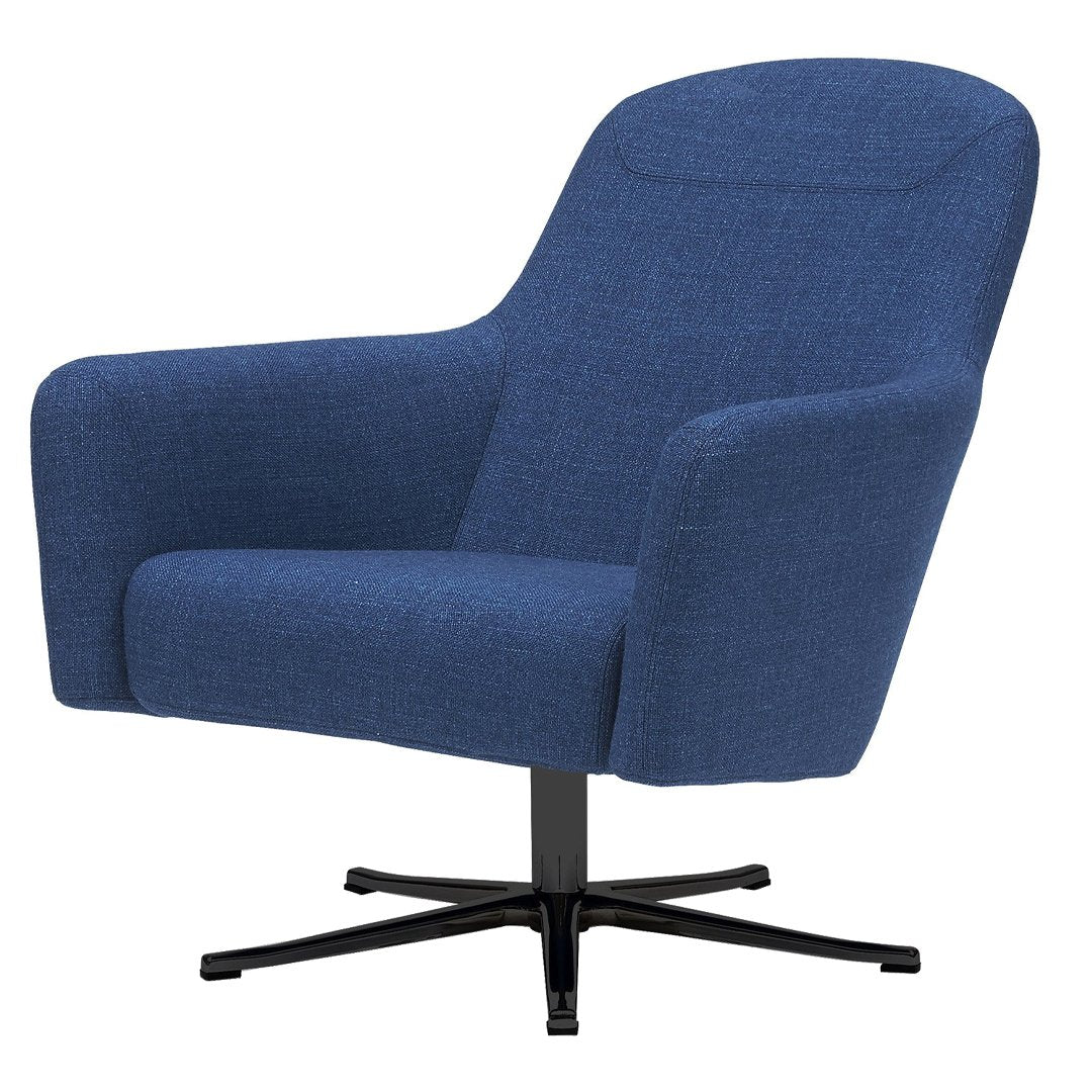 Poltrona girevole bassa imbottita Modern Classic con forma dinamica arrotondata per soggiorno