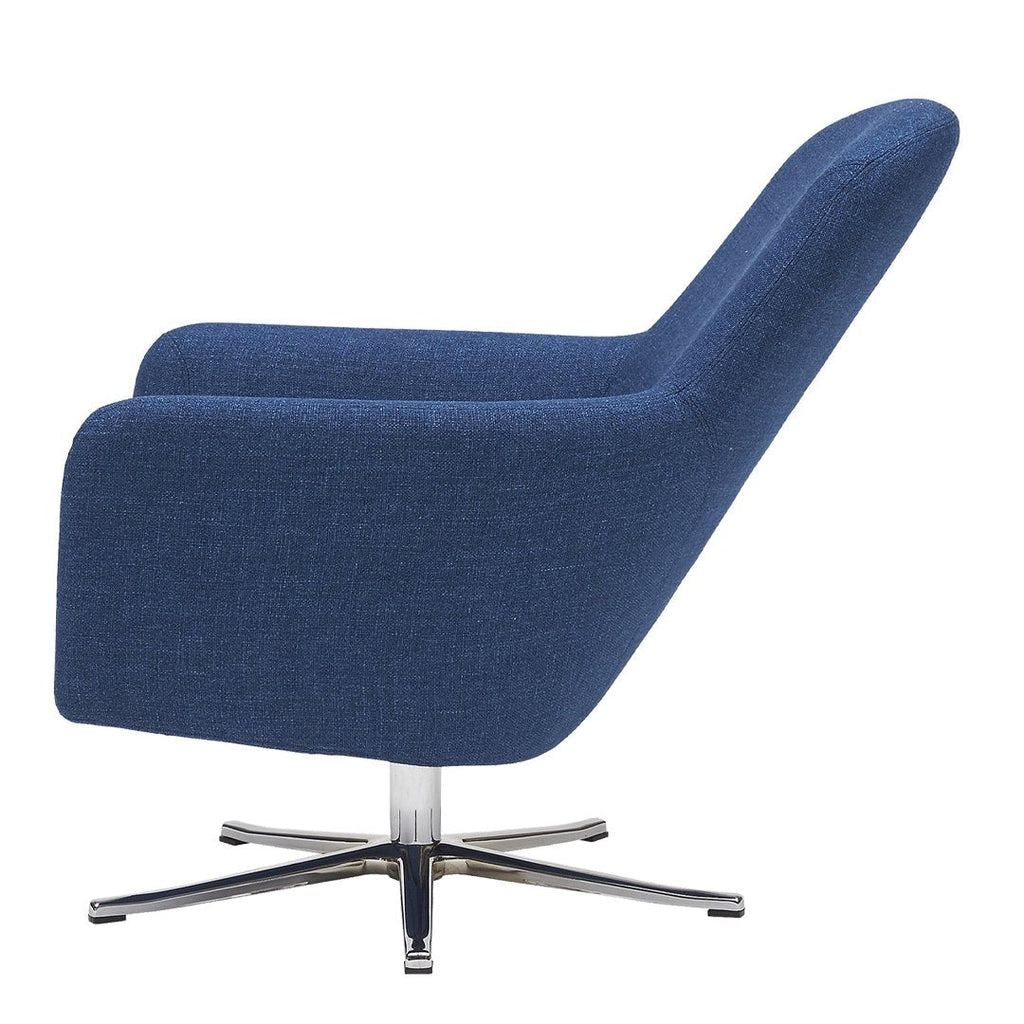 Poltrona girevole bassa imbottita Modern Classic con forma dinamica arrotondata per soggiorno