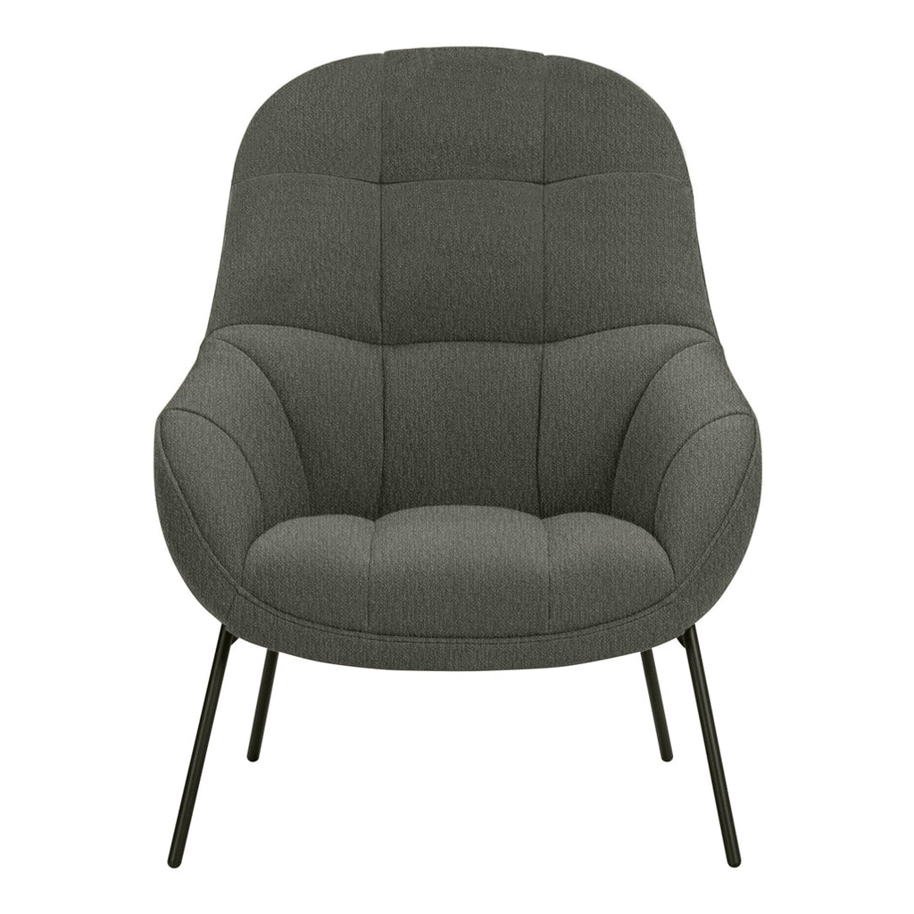 Poltrona lounge moderna e rivestita in tessuto organico con interno ispirato a spicchi di mango, ideale per il soggiorno