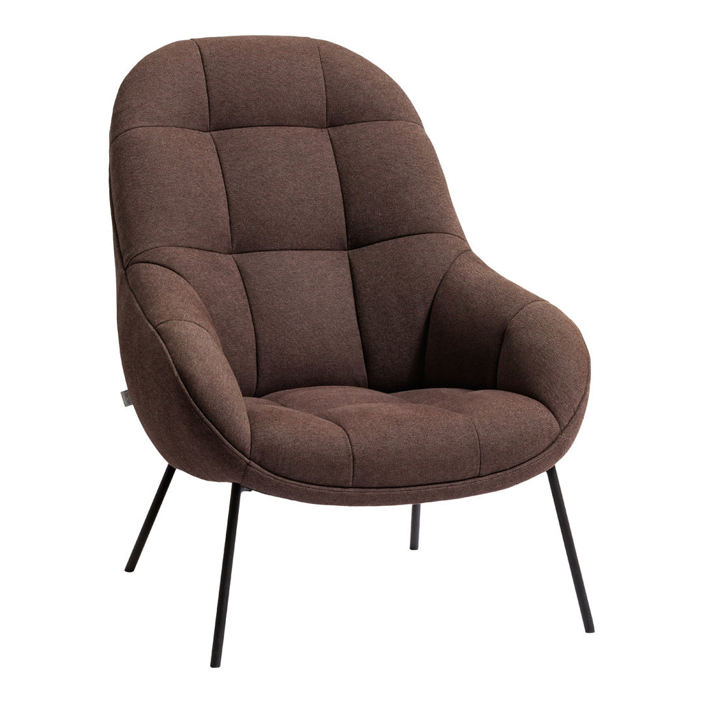 Poltrona lounge moderna e rivestita in tessuto organico con interno ispirato a spicchi di mango, ideale per il soggiorno