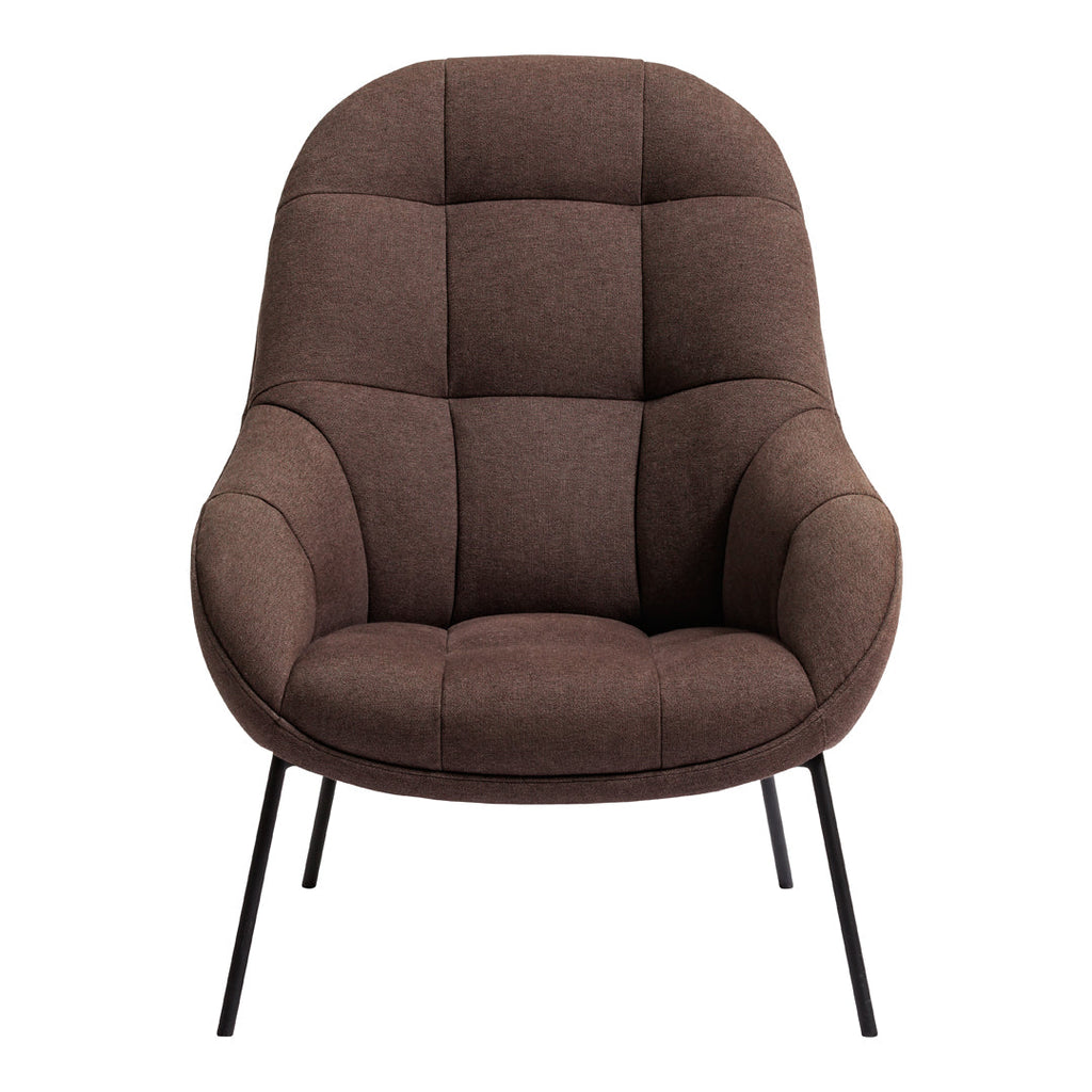 Poltrona lounge moderna e rivestita in tessuto organico con interno ispirato a spicchi di mango, ideale per il soggiorno