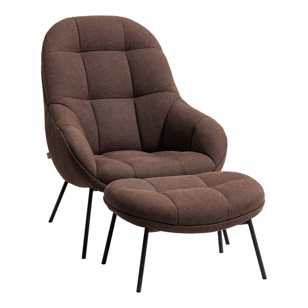 Poltrona lounge moderna e rivestita in tessuto organico con interno ispirato a spicchi di mango, ideale per il soggiorno