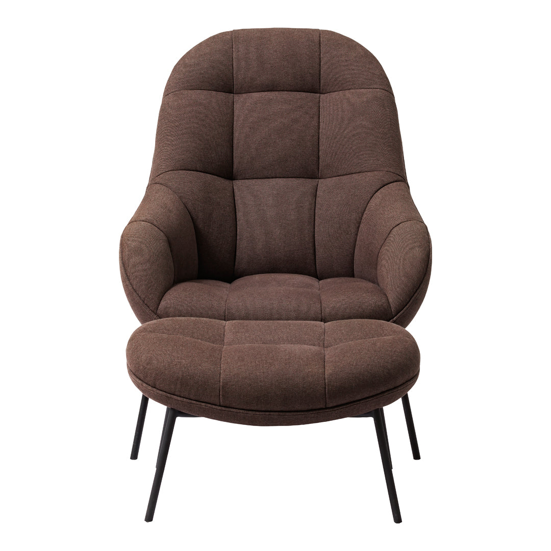 Poltrona lounge moderna e rivestita in tessuto organico con interno ispirato a spicchi di mango, ideale per il soggiorno
